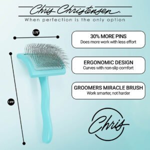 Chris Christensen Big G Teal Slicker Brush Medium - Dimensions