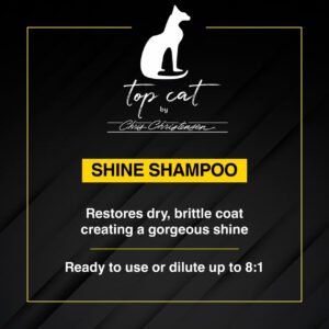 Top Cat Shine Shampoo restores a dry, brittle coat. Ready to use or dilute up to 8:1.