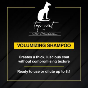 Chris Christensen Top Cat Volume Shampoo creates a thick, luscious coat without compromising texture. Ready to use or dilute up to 8:1