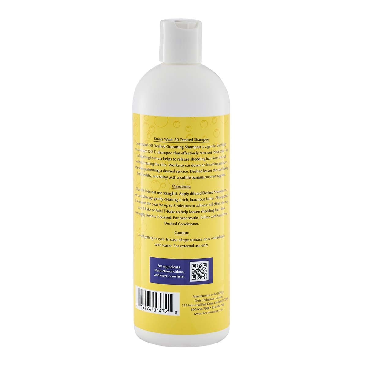 16 oz Chris Christensen SmartWash50 De-Shed Shampoo back