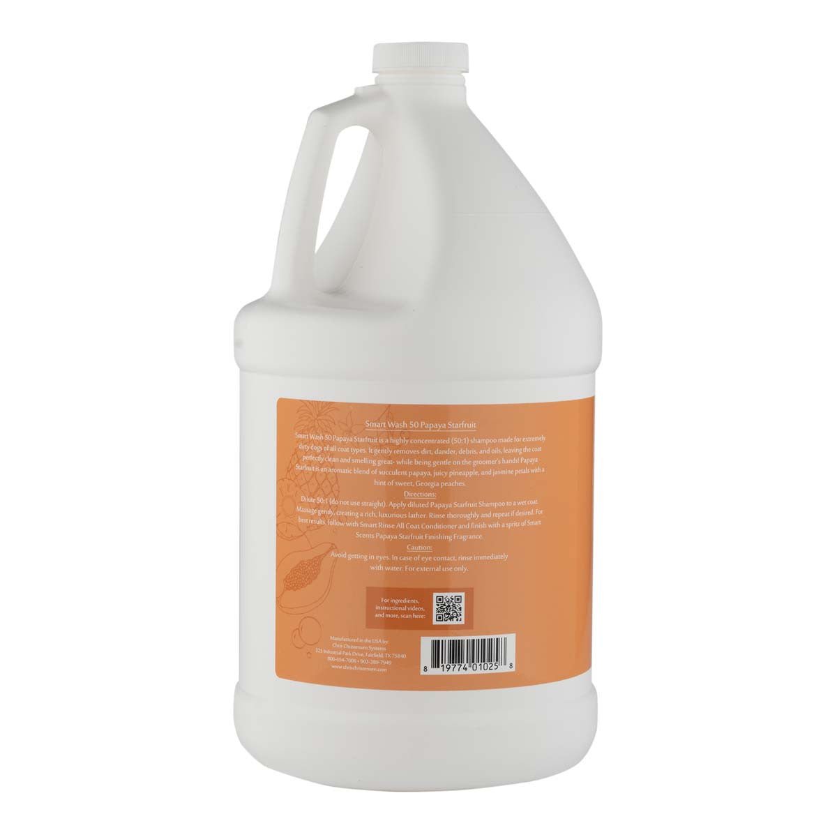 Chris Christensen SmartWash 50 Grooming Shampoo - Papaya Starfruit Gallon Back